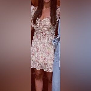 superdown Floral Ruffle Mini Dress